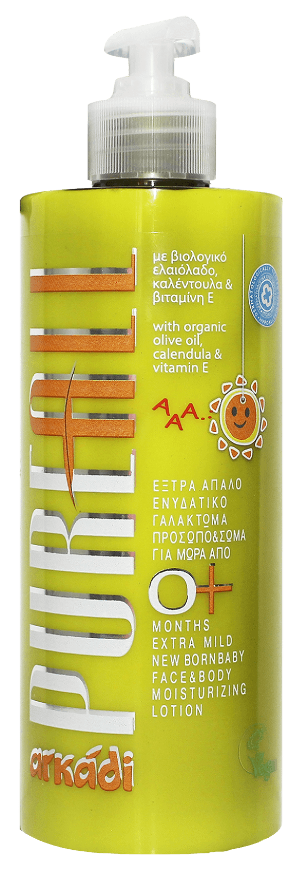 ΑΡΚΑΔΙ PURE ALL 0+ γαλάκτωμα για πρόσωπο και σώμα με καλέντουλα